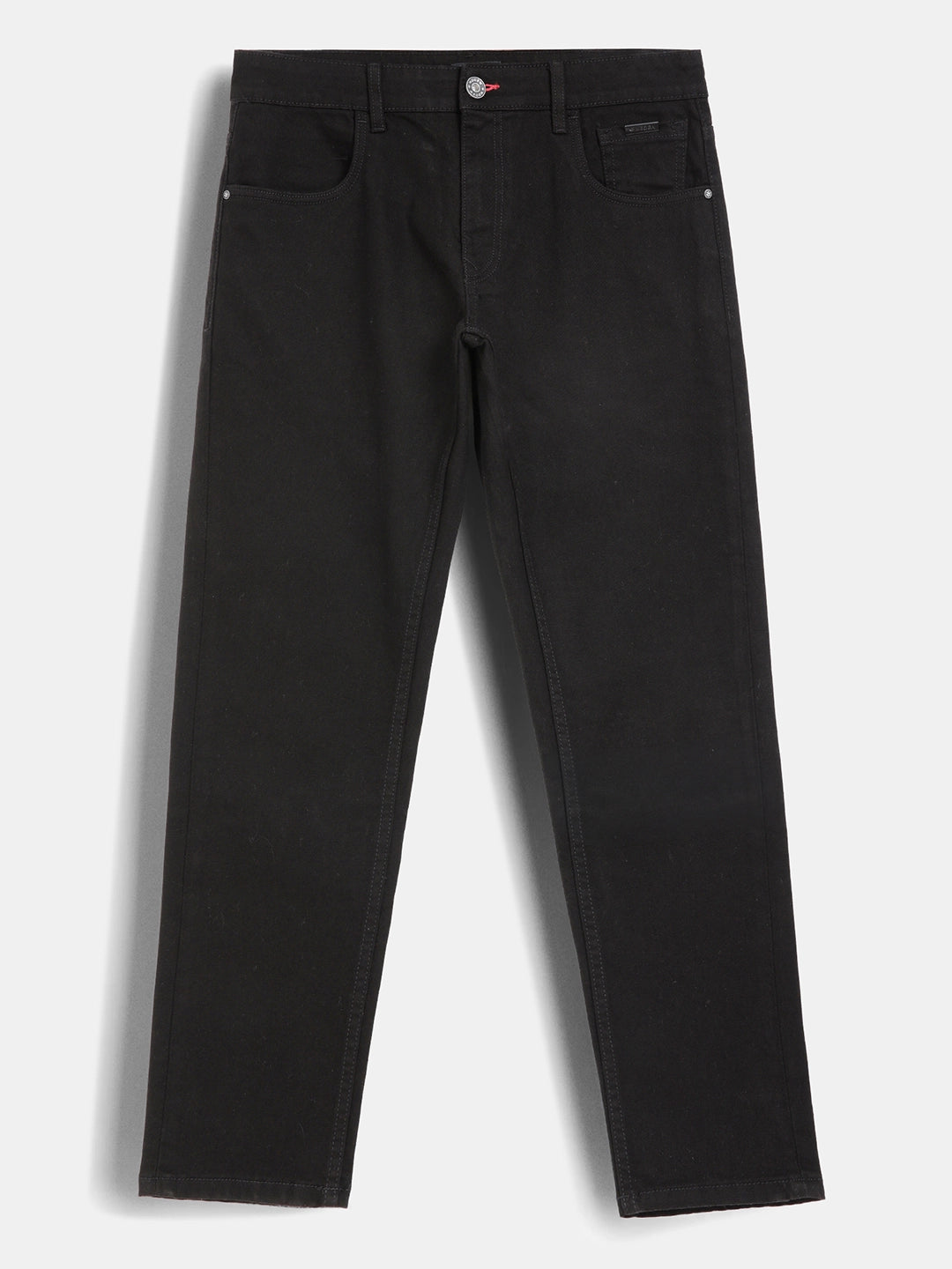 Solid Slim Crop Fit Denim Jeans | Black
