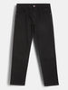 Solid Slim Crop Fit Denim Jeans | Black