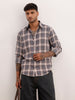 Slim Fit Checkered Full Sleeve Shirt | Grey | WSH02FSSL0073S