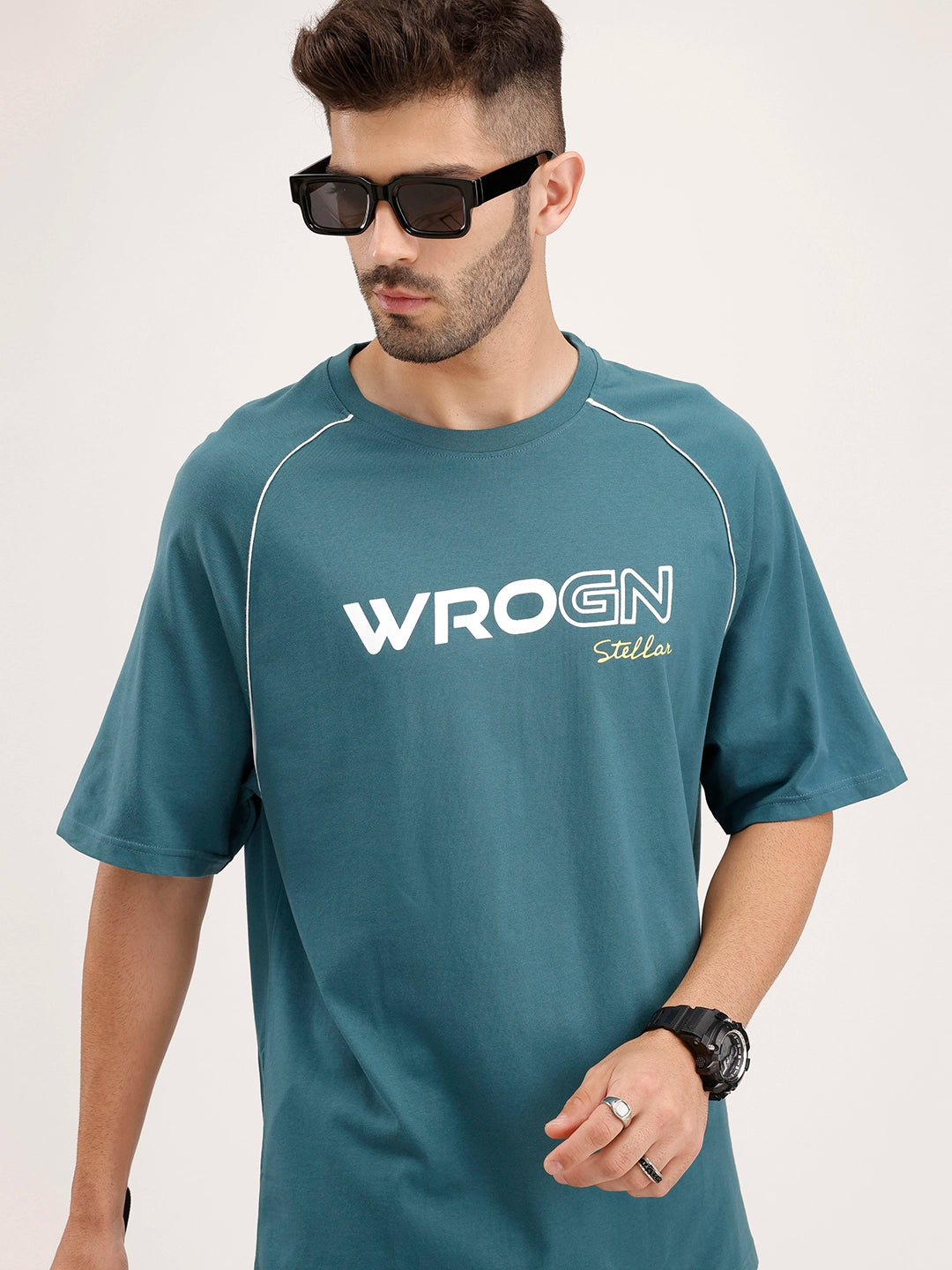 Oversized Fit Raglan Collar T-Shirt | Green