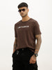 Slim Fit Foil Printed T-Shirt | Brown