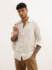 Solid Linen Blend Full Sleeve Shirt | Cream