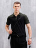 Cut & Sew Slim Fit Polo | Black/Olive