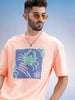 Oversized Fit Puffer Printed T-Shirt | Peach