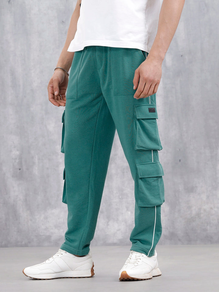 Men’s Relaxed Fit Knit Jogger With Utility Pockets | Teal