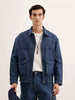 Oversized Zipper Denim Jacket | Blue