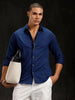 Solid Overdyed Slim Fit Shirt | Dark Blue