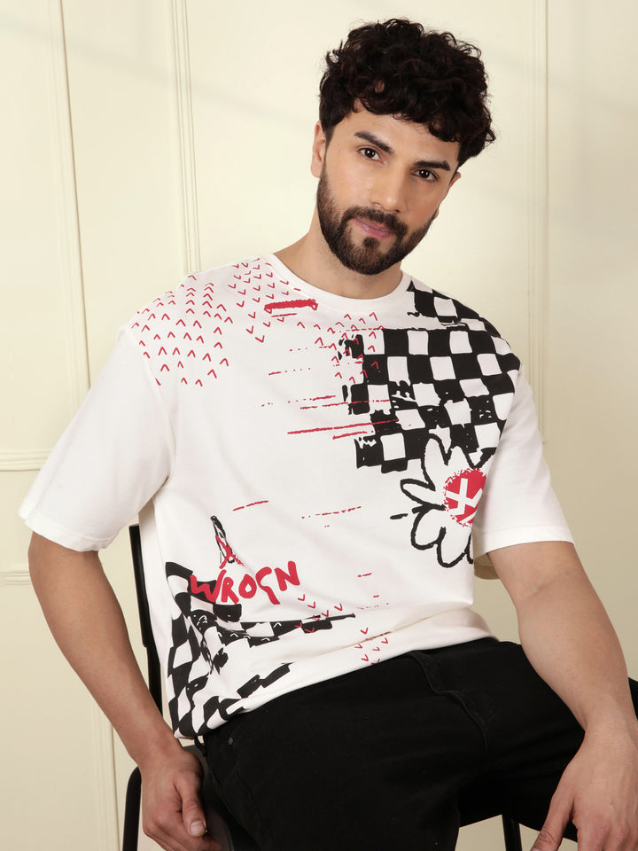 Heavy GSM Placement Print T-Shirt | Off White