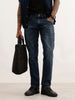 Faded Straight Fit Denim Jeans | Blue