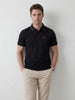 Solid Tipping Collar Polo T-Shirt | Black