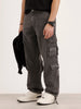 Loose Fit Cargo Denim Jeans | Charcoal