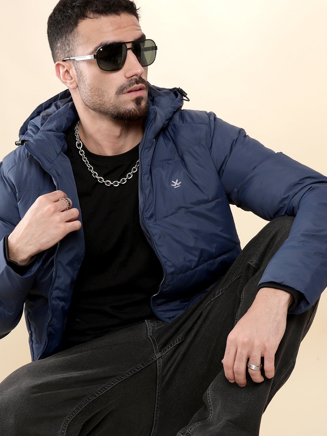 Navy Quilted Puffer Jacket