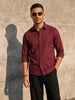 Solid Linen Blend Shirt | Wine