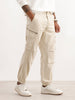Solid Loose Fit Cargo Trouser | Beige