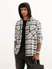 Classic Checkered Hooded Shirt | White