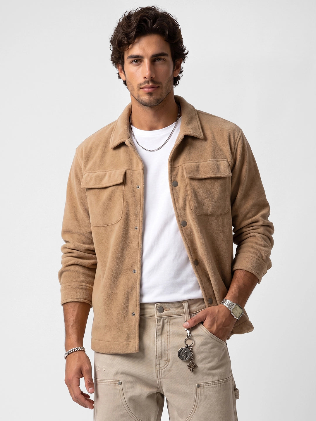Classic Oversized Double Pocket Jacket | Beige