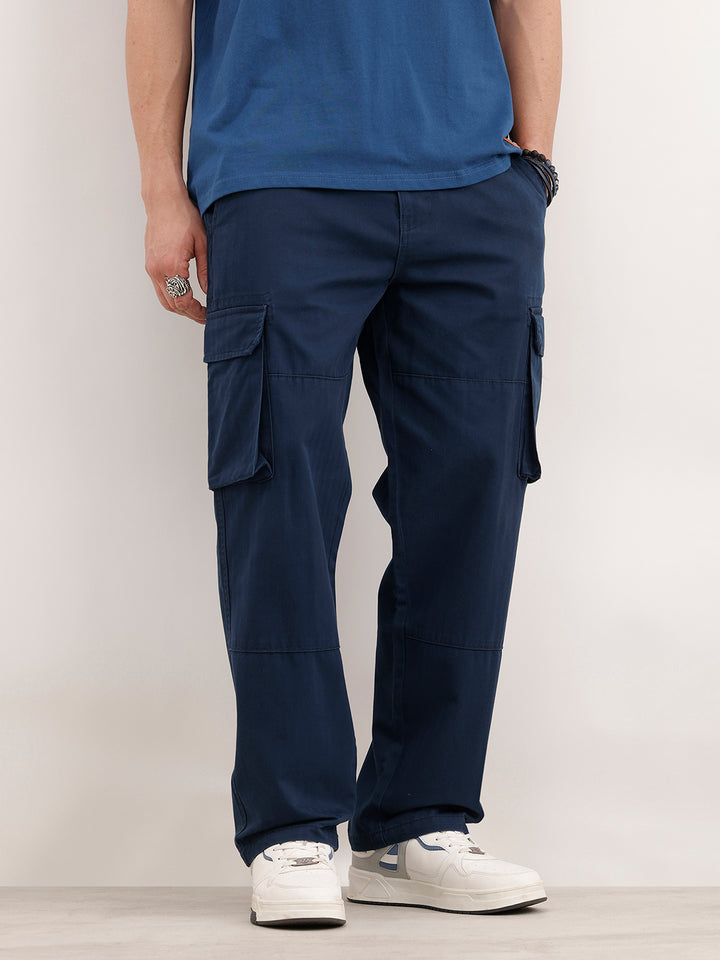 Loose Fit Cargo Trouser  | Blue