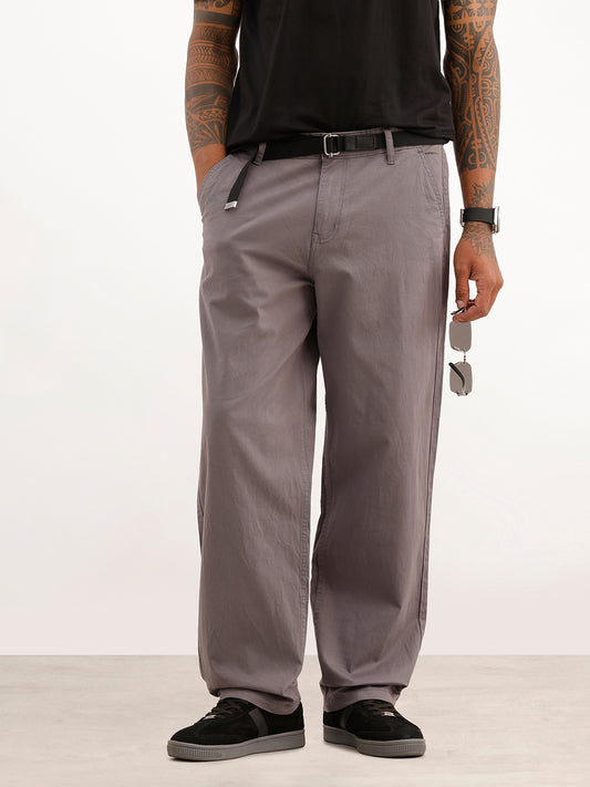 Solid Loose Fit Trouser | Dark Grey