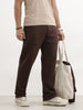 Solid Relaxed Fit Knitted Jogger | Brown