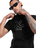 Premium Black Foil Logo Printed T-Shirt