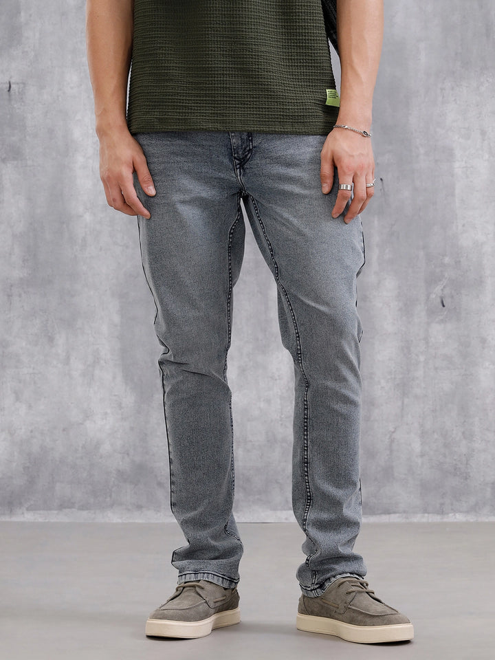 Heavy Fade Straight Fit Jeans | Light Blue