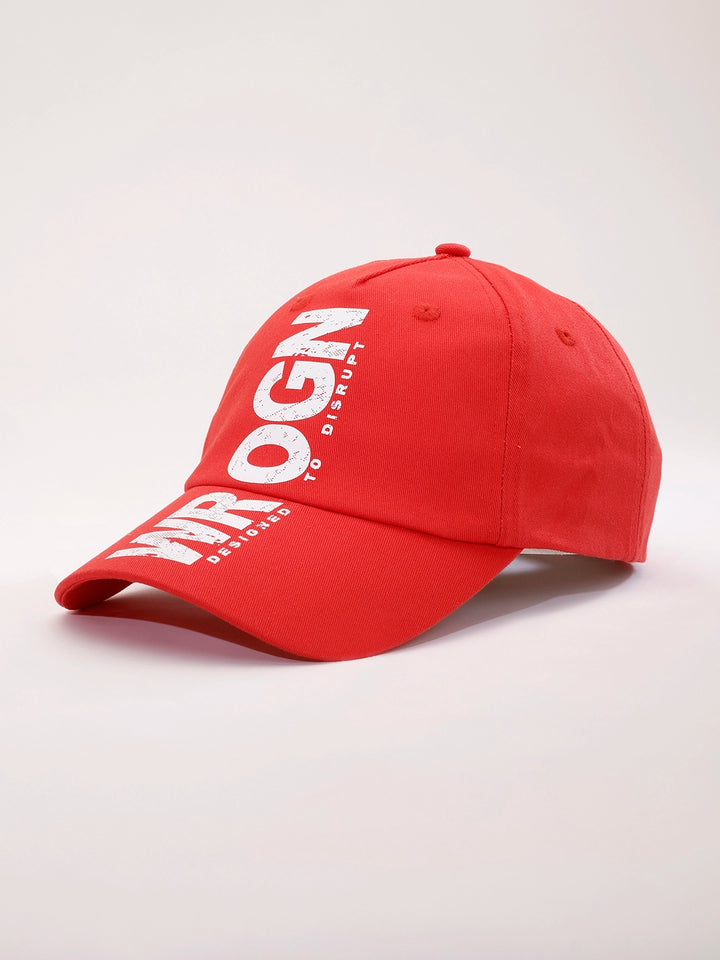 Printed "Disrupt" Graphic Cap | Red