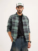 Comfort Fit Double Pocket Checkered Shirt | Green