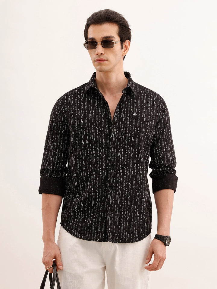 Regular Fit AOP Shirt | Black