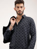 Slim Fit AOP Shirt | Black