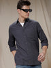 Solid Cotton Blend Grey Shirt