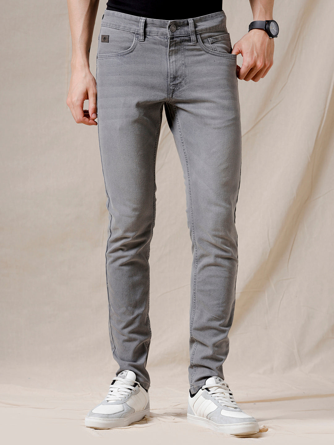 Faded Skinny Fit Grey Jeans