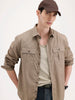 Comfort Fit Double Pocket Shirt | Khaki