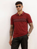 Placement Printed Polo T-Shirt | Maroon | WWTS238F
