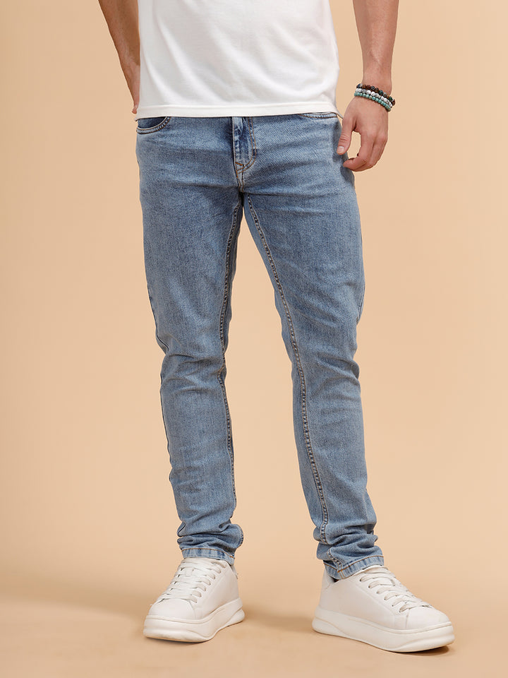Heavy Fade Slim Fit Jeans | Light Blue