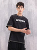 Contrast Detail Oversize T-Shirt I Black