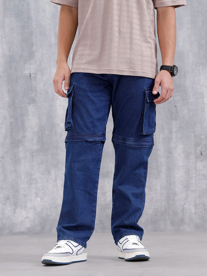 Men's Casual Loose Cargo Fit Jeans | Dark Stone