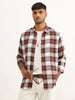 Slim Fit Checkered Full Sleeve Shirt | Brown