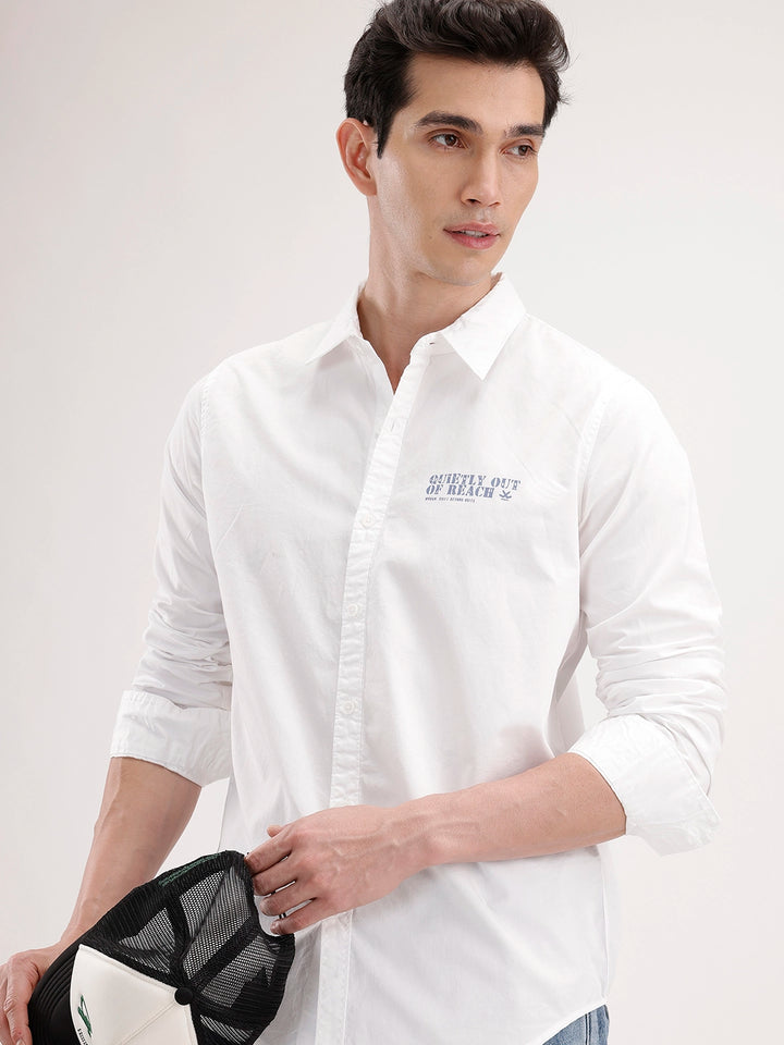 Regular Fit Printed Shirt | White