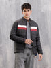 Colourblock Regular Fit Puffered Bomber Jacket  |  Black