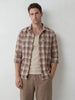 Slim Fit Checkered Shirt | Brown