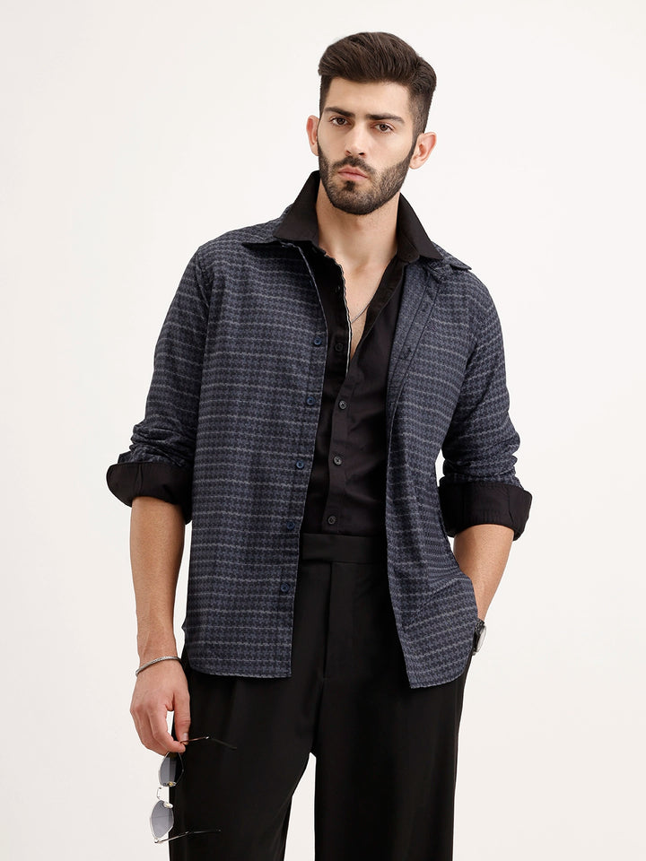 Regular Fit AOP Full Sleeve Shirt | Blue