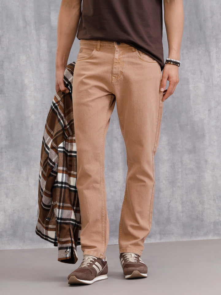 Retro Wash Overdyed Slim Fit Jeans | Rust