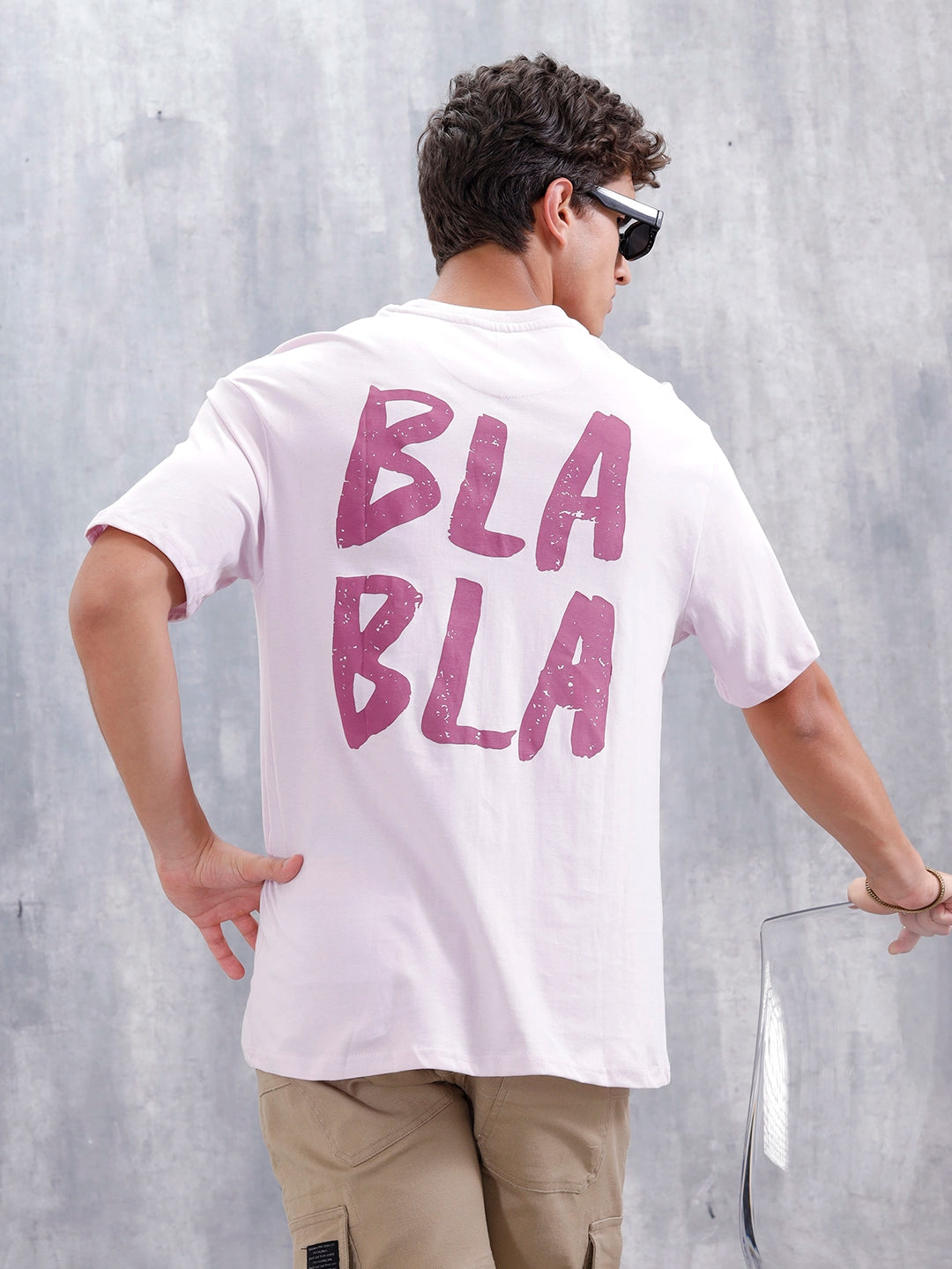Casual Men Oversized Fit Tee With Graphic | Pink