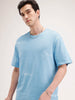 Oversized Placement Printed T-Shirt | Blue