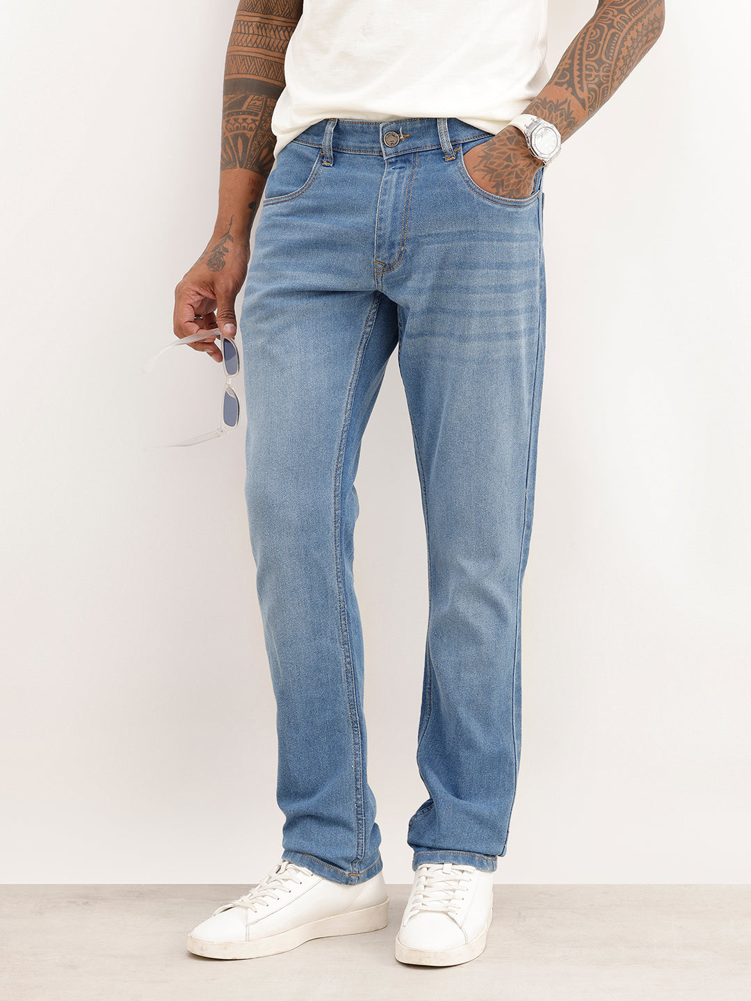 Solid Slim Fit Denim Jeans | Blue