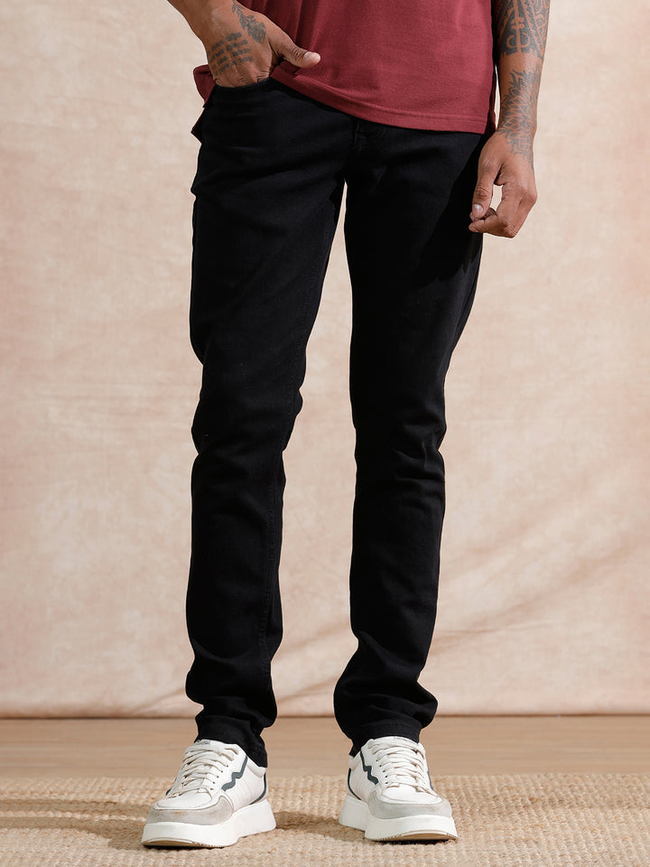 Solid Slim Fit Jeans | Black
