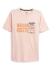 Peach Wrogn Route Slim Fit T-Shirt