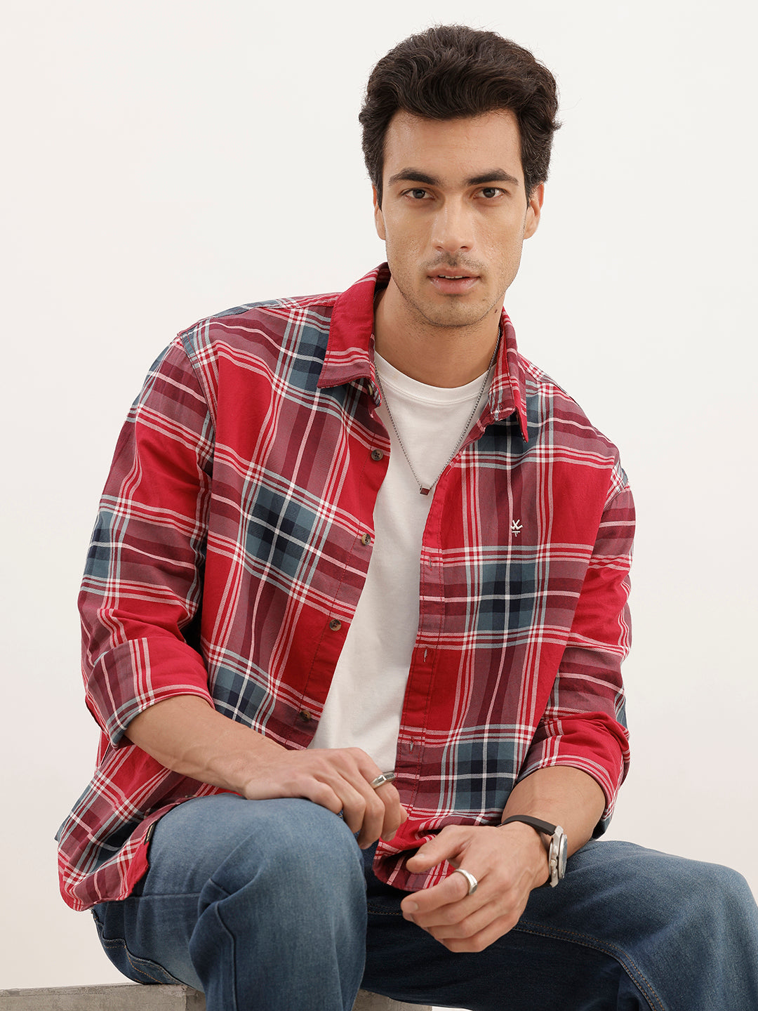 Comfort Fit Checkered Shirt | Red
