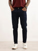Solid Skinny Crop Fit Denim Jeans | Dark Blue