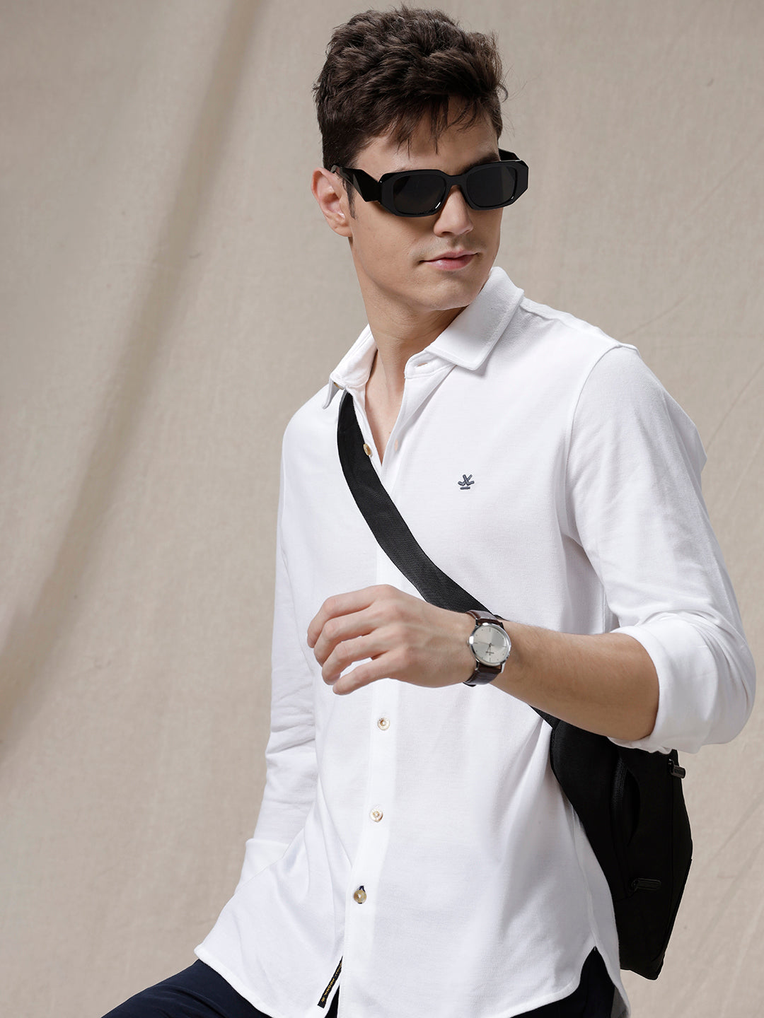 Solid Knit Prime White Shirt